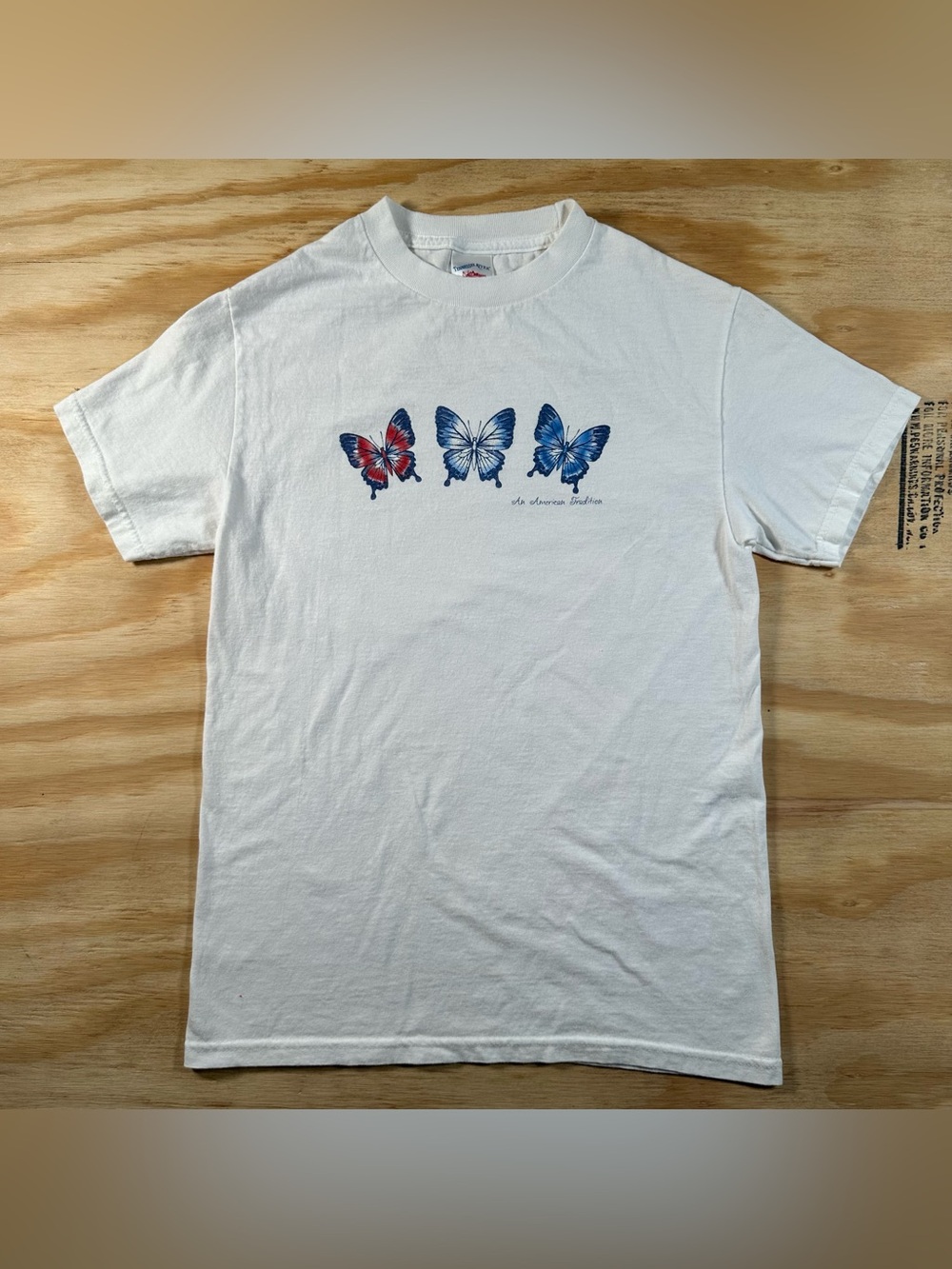 Women’s White Butterfly Graphic Tee - Short Sleeve